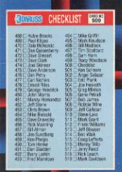 1988 Donruss Baseball Cards    500A    Checklist 468-577